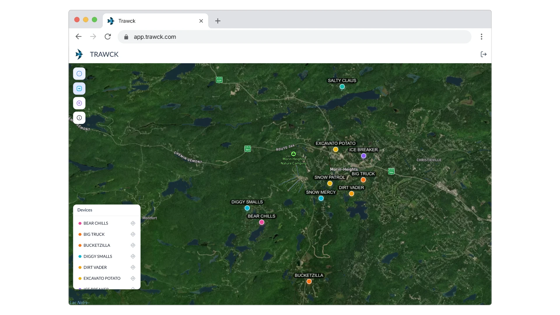 Real-time GPS tracking view